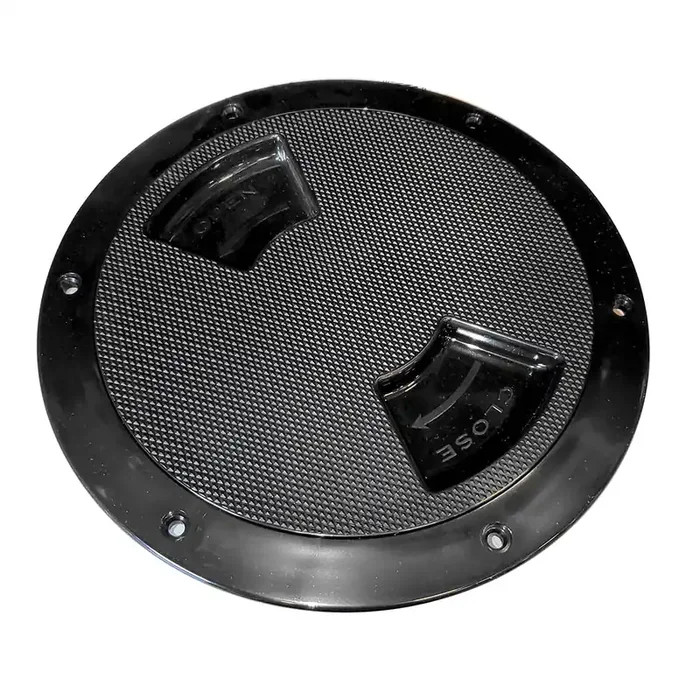 Sea-Dog Textured Quarter Turn Deck Plate – Black – 8″