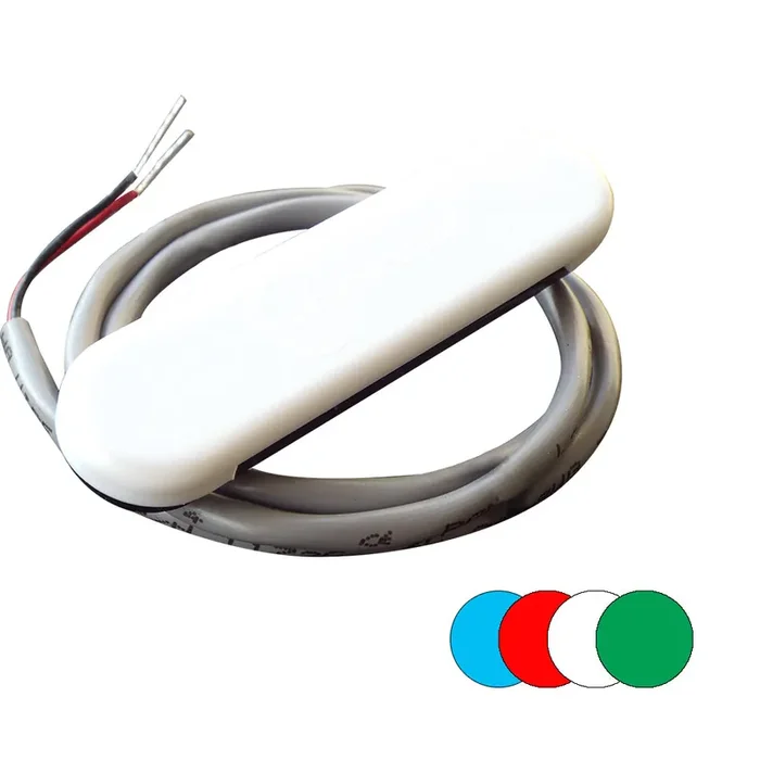 Shadow-Caster Courtesy Light w/2‘ Lead Wire – White ABS Cover – RGB Multi-Color – 4-Pack