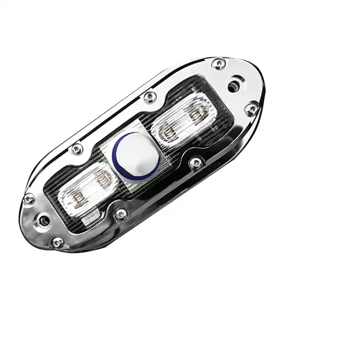 Shadow-Caster SCM-4 LED Underwater Light w/20‘ Cable – 316 SS Housing – Aqua Green