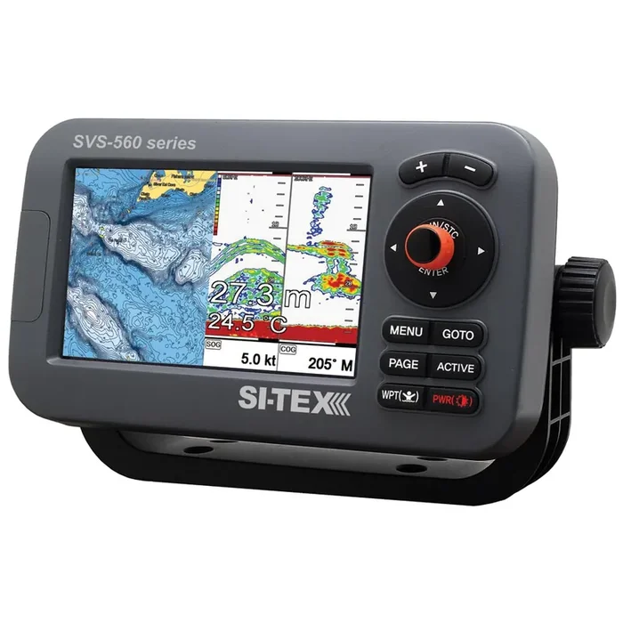 SI-TEX SVS-560CF Chartplotter – 5″ Color Screen w/Internal GPS & Navionics+ Flexible Coverage