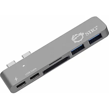 SIIG Thunderbolt 3 USB-C Hub with Card Reader & PD Adapter – Space Gray