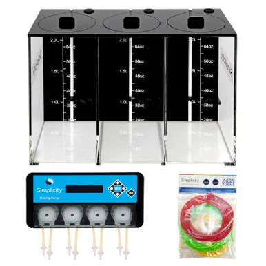 Simplicity 4-Head Dosing Pump + 3x2L Dosing Container Bundle