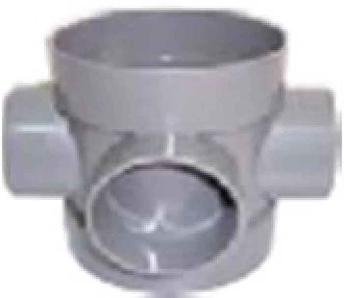 Solvent Soil Double Socket Short Boss Pipe Connector 110mm x 63mm Light Grey