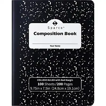 Sparco™ Composition Notebook, College Ruled, 100 Sheets, Pack Of 12