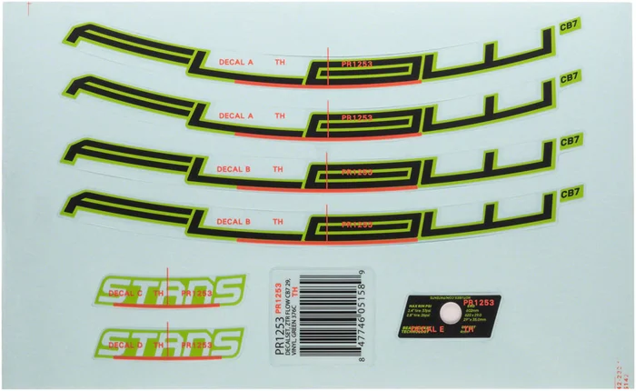 Stans Flow CB7 Rim Decal – 27.5″ Green Set