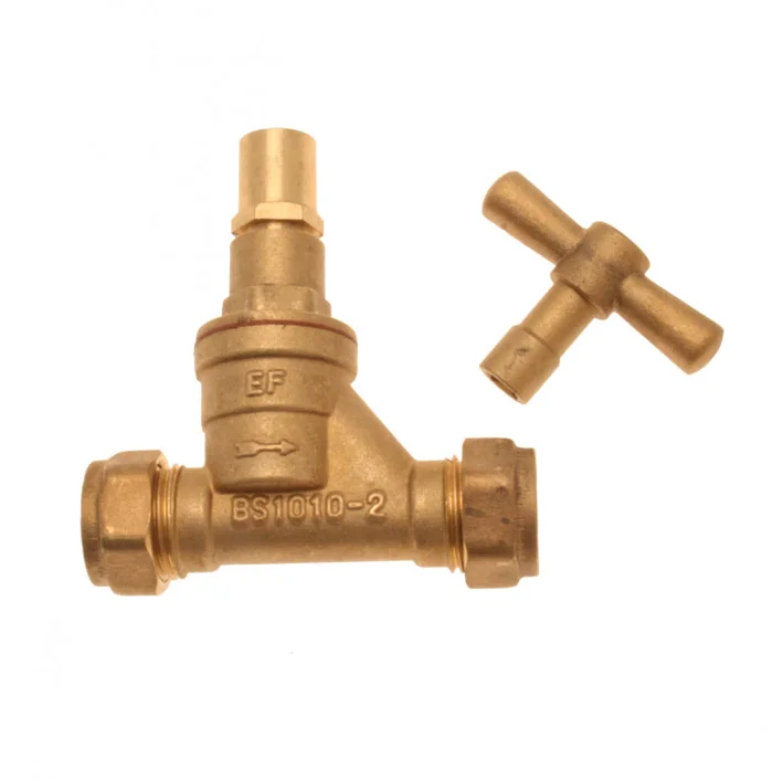 Stopcock Lockshield DZR c/w Loose Key 22mm