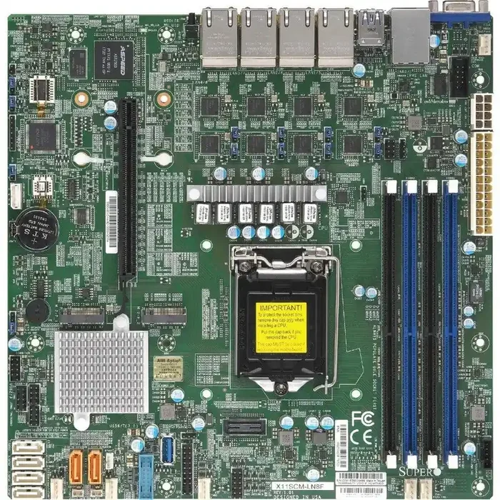 Supermicro X11SCM-F Server Motherboard – Intel C246 Chipset – Socket H4 LGA-1151 – Micro ATX