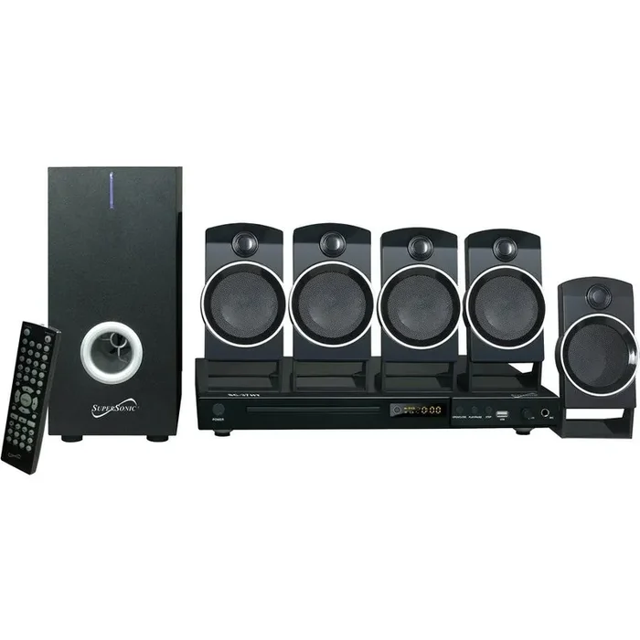Supersonic SC-37HT 5.1 Home Theater System – 25 W RMS – DVD Player