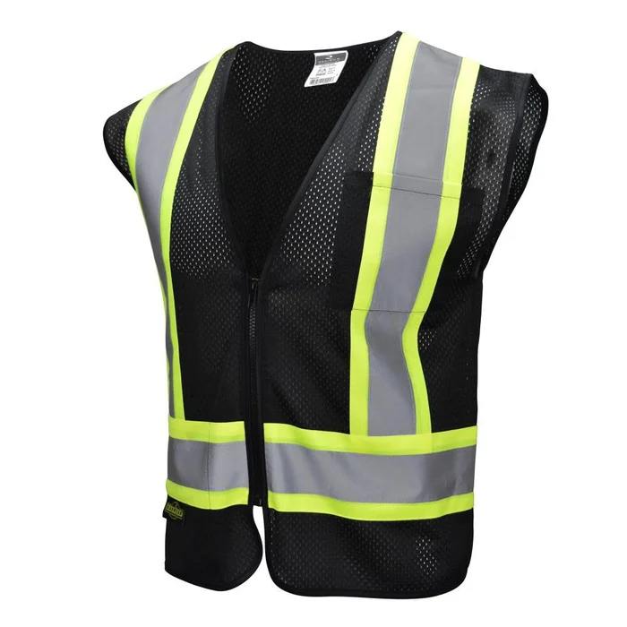 SV22-1 Economy Type O Class 1 Two Tone Safety Vest, Black, 2X-Large SV22-1ZBM-2X