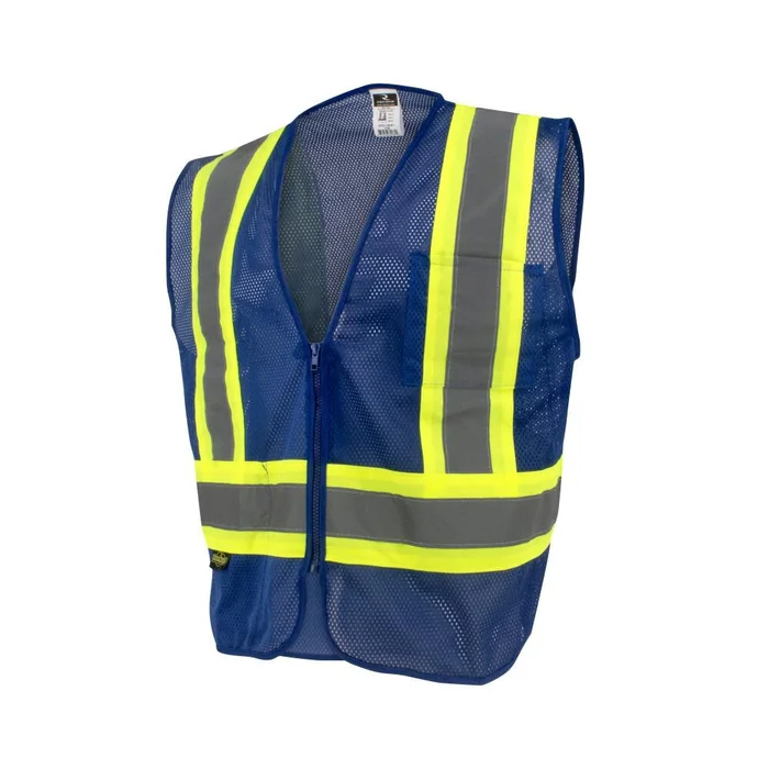 SV22-1 Economy Type O Class 1 Two Tone Safety Vest, Blue, 2X-Large SV22-1ZBLM-2X