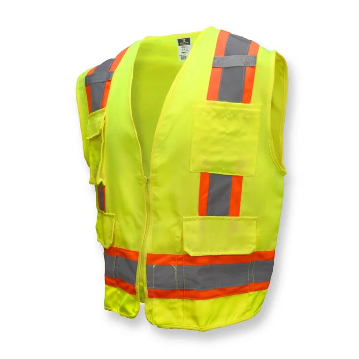 SV62 Type R Class 2 Surveyor Heavy Duty Solid Twill Safety Vest, Green, X-Large SV62-2ZGT-XL