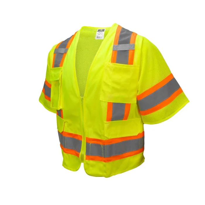 SV63 Two Tone Surveyor Type R Class 3 Two Tone Safety Vest, Green, 4X-Large SV63G4X
