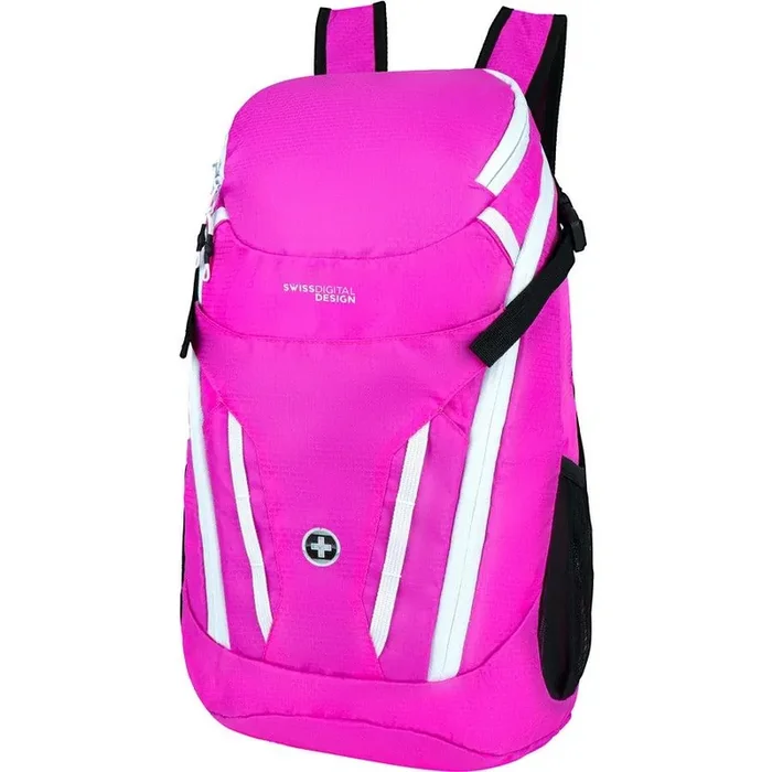 Swissdigital Design Kangaroo SD1596-46 Rugged Carrying Case (Backpack) for 16″ Apple Notebook, MacBook Pro, Accessories, Tablet, Cell Phone – Pink