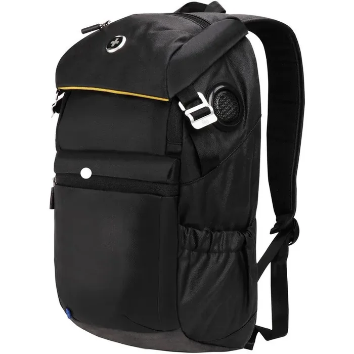 Swissdigital Design Soundbyte SD-03B Carrying Case (Backpack) for 13.5″ to 14″ iPad Notebook, MacBook Pro – Black