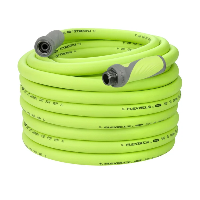 SwivelGrip Garden Hose, 5/8 Inch x 100 Feet, 3/4 Inch – 11 1/2 GHT Fittings, ZillaGreen HFZG5100YWS