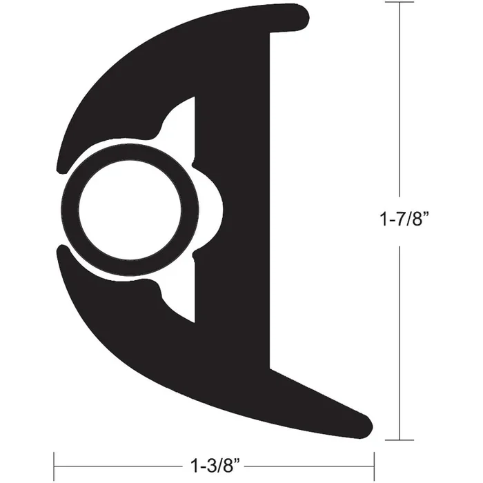 TACO Flex Vinyl Rub Rail Kit – Black w/Black Insert – 70‘ – 1-7/8″ x 1-3/8″