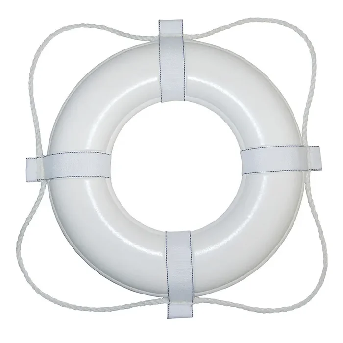 Taylor Made Foam Ring Buoy – 20″ – White w/White Grab Line