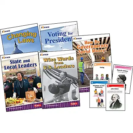 Teacher Created Materials iCivics Leadership & Responsibility 5-Book Set & Game Cards, Grade 4