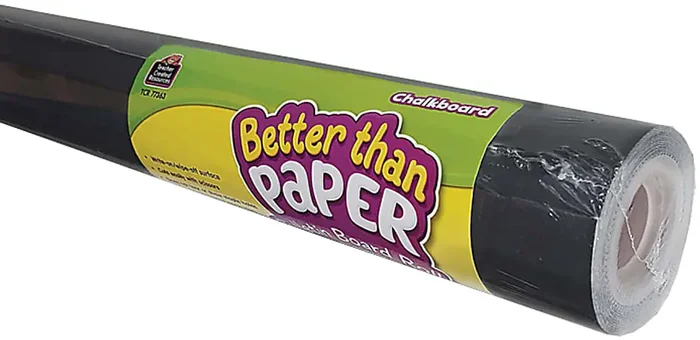 Teacher Created Resources® Better Than Paper® Bulletin Board Paper Rolls, 4‘ x 12‘, Chalkboard, Pack Of 4 Rolls
