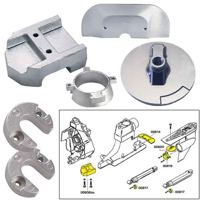 Tecnoseal Anode Kit w/Hardware – Mercury Alpha 1 Gen 2 – Zinc