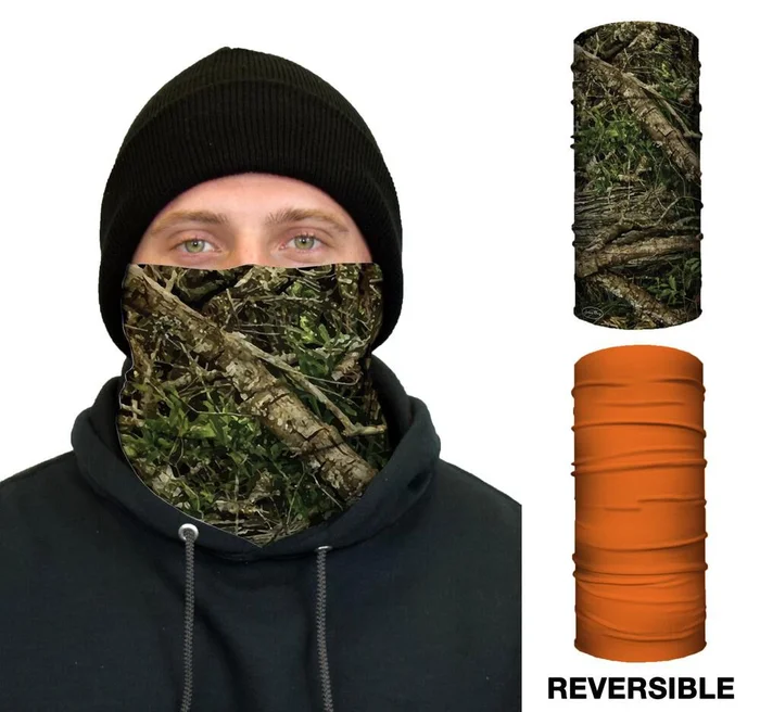 Thermal Face Guard – Reversible Tree Camo and Orange Pattern TH-TREE