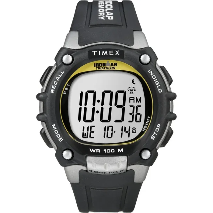 Timex Ironman Traditional 100-Lap – Black/Silver/Yellow Watch