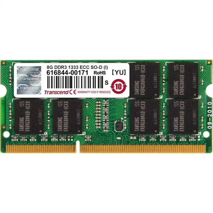 Transcend 8Gb Ddr3 1333 Ecc-So-Dimm Cl9 2Rx8 Ind