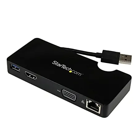 Travel Docking Station for Laptops – HDMI or VGA – USB 3.0 – Portable Universal Laptop Mini Dock