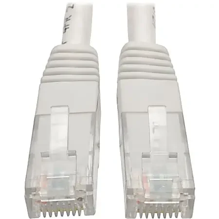 Tripp Lite Cat6 Cat5e Gigabit Molded Patch Cable RJ45 M/M White 550Mh 100ft 100‘ -1x RJ-45 Male Network – N200100WH