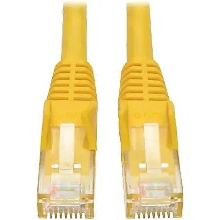 Tripp Lite Cat6 GbE Gigabit Ethernet Snagless Molded Patch Cable UTP Yellow RJ45 M/M 35ft 35‘ – 1x R – N201035YW