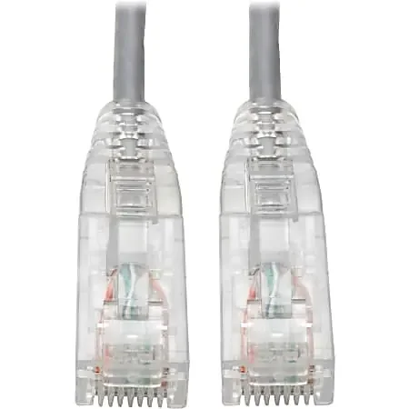 Tripp Lite Cat6 UTP Patch Cable (RJ45) – M/M, Gigabit, Snagless, Molded, Slim, Gray, 8 in. – First End 1x R – N201S8NGY