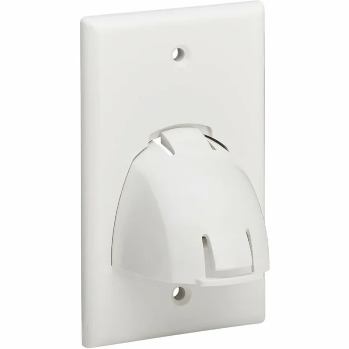 Tripp Lite Single-Gang Up-or Down-Angle Bulk Cable Wall Plate, White, TAA – 1 x Total