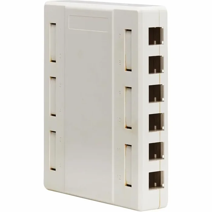 Tripp Lite Surface-Mount Box for Keystone Jacks – 12 Ports, White – 12 x Total Number of