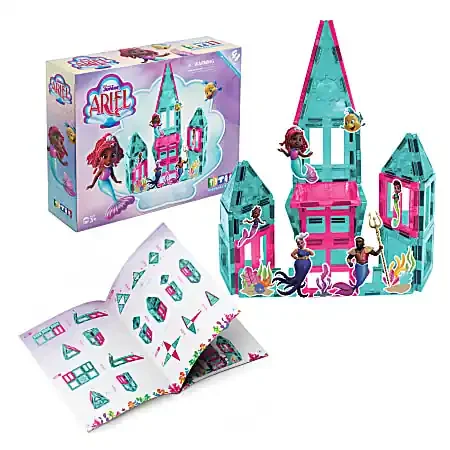 Tytan Toys Disney Jr Ariel Magnetic Tile Blocks Kit, Assorted Colors, Kit Of 41 Pieces