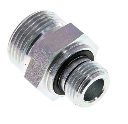 UN 1-3/16”-12 x G 1/2” Zinc plated Steel Double Nipple ORFS 400 Bar – Hydraulic