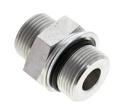 UN 1-3/16”-12 x M33x2 Zinc plated Steel Double Nipple ORFS 400 Bar – Hydraulic