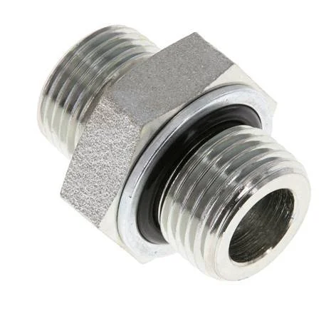 UN 13/16”-16 x G 1/2” Zinc plated Steel Double Nipple ORFS 630 Bar – Hydraulic