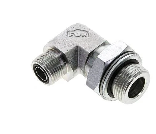 UN 13/16”-16 x G 3/4” Male Zinc plated Steel 90 deg Elbow Fitting ORFS 400 Bar – Hydraulic