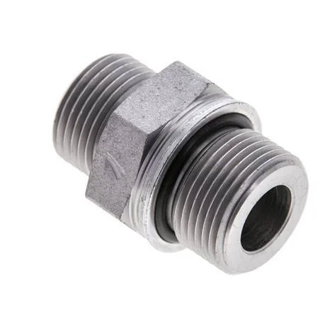 UN 13/16”-16 x M22x1.5 Zinc plated Steel Double Nipple ORFS 630 Bar – Hydraulic