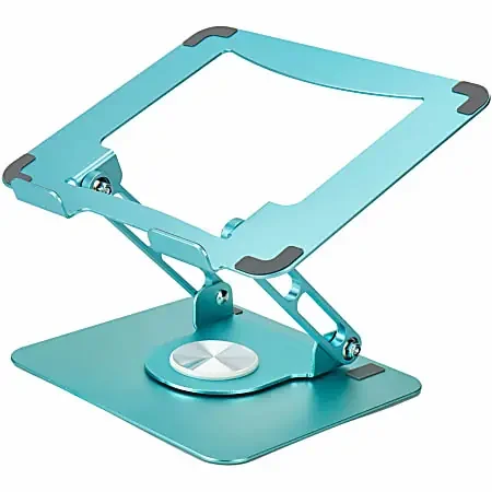 Uncaged Ergonomics Swivel Laptop Stand for Desk – Adjustable Laptop Riser Cooler with 360 Rotation – Up to 15.60″ Screen Support – SLSOCEANBLUE