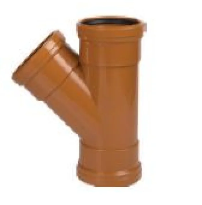 Underground 135° Triple Socket Branch 110mm Terracotta