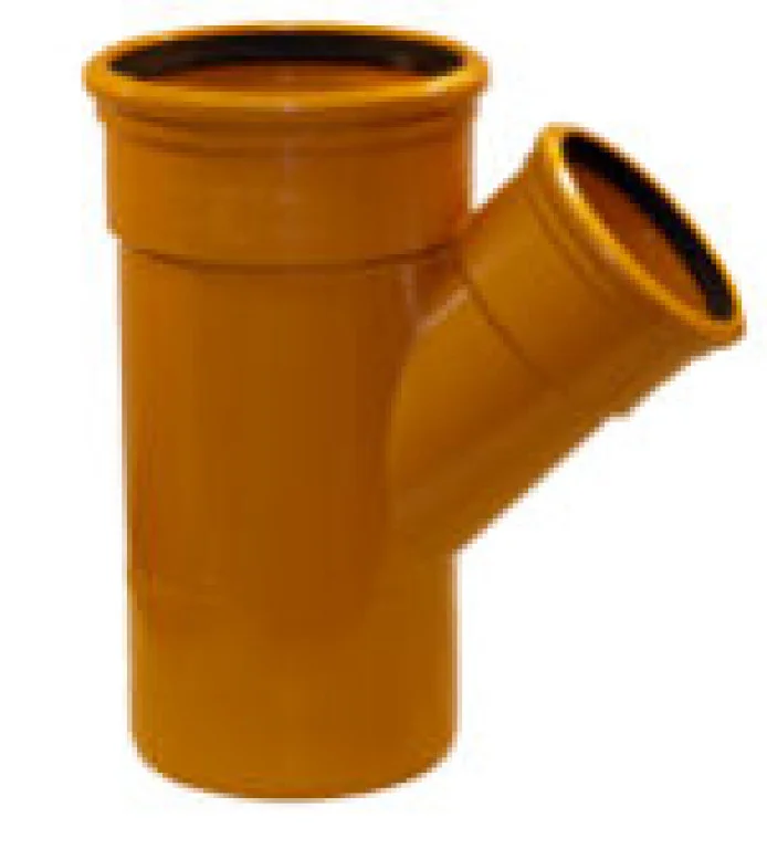 Underground 45◦ Triple Socket Unequal Branch 160mm Terracotta