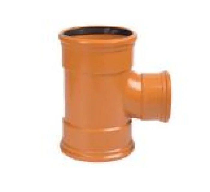 Underground 87.5◦ Triple Socket Unequal Branch 160mm Terracotta
