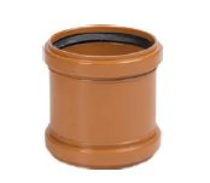 Underground Double Socket Slip Coupler 160mm Terracotta