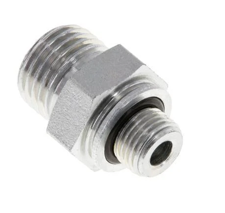 UNF 9/16”-18 x G 1/8” Zinc plated Steel Double Nipple ORFS 630 Bar – Hydraulic