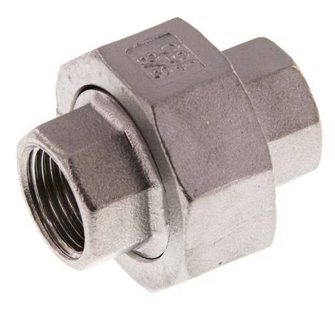 Union Straight Connector Rp3/8” Female Stainless Steel Flat Seal PTFE 16bar (224.8psi)