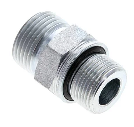 UNS 1”-14 x M22x1.5 Zinc plated Steel Double Nipple ORFS 400 Bar – Hydraulic