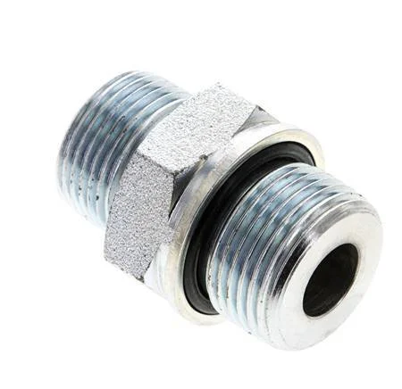 UNS 1”-14 x M27x2 Zinc plated Steel Double Nipple ORFS 400 Bar – Hydraulic