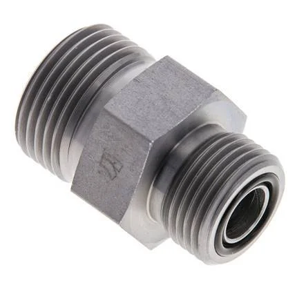 UNS 1”-14 x UN 13/16”-16 Zinc plated Steel Double Nipple ORFS 400 Bar – Hydraulic