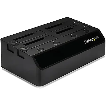USB 3.0 to 4-Bay SATA 6Gbps Hard Drive Docking Station w/ UASP & Dual Fans – 2.5/3.5in SSD / HDD Dock